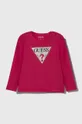 ružová Detské tričko s dlhým rukávom Guess Dievčenský