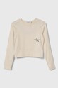 Calvin Klein Jeans longsleeve dziecięcy z elastanem beżowy IG0IG02104.9BYX