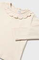 Dziewczynka Mayoral longsleeve bawełniany niemowlęcy 2008.4D.Baby.9BYX beżowy