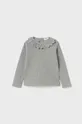 sivá Detské bavlnené tričko s dlhým rukávom Mayoral Dievčenský