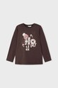 Mayoral longsleeve bawełniany dziecięcy 4015.6M.Mini.9BYX brązowy AW23