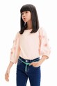 Desigual longsleeve bawełniany dziecięcy aplikacja biały 23WGTK08