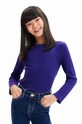 Desigual longsleeve bawełniany dziecięcy bawełna granatowy 23WGTK24
