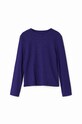 Desigual longsleeve din bumbac pentru copii 23WGTK24 bleumarin AW23