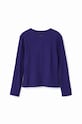 Dziewczynka Desigual longsleeve bawełniany dziecięcy 23WGTK24 granatowy