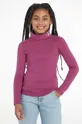 fialová Detské tričko s dlhým rukávom Calvin Klein Jeans Dievčenský