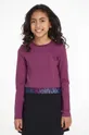 vijolična Otroška dolga majica Calvin Klein Jeans Dekliški