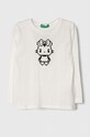 United Colors of Benetton gyerek pamut hosszú ujjú felső pamut fehér 3096G10AG.P.SEASONAL