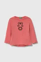 fialová Detská bavlnená košeľa s dlhým rukávom United Colors of Benetton Dievčenský