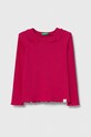 United Colors of Benetton longsleeve copii uni roz 3F1AG10AV.P.SEASONAL
