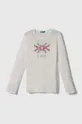 beige United Colors of Benetton maglietta a maniche lunghe per bambini Ragazze