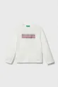 biela Detská bavlnená košeľa s dlhým rukávom United Colors of Benetton Dievčenský