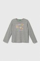 United Colors of Benetton longsleeve bawełniany dziecięcy nadruk szary 3VR5G10AY.P.SEASONAL