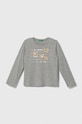 United Colors of Benetton longsleeve bawełniany dziecięcy nadruk szary 3VR5G10AY.P.SEASONAL