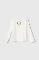 Detská bavlnená košeľa s dlhým rukávom Sisley biela