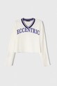 Дитячий бавовняний лонгслів Sisley 3WCAX4003.G.SEASONAL білий AW23