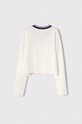Дівчинка Дитячий бавовняний лонгслів Sisley 3WCAX4003.G.SEASONAL білий