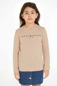 Dětské bavlněné tričko s dlouhým rukávem Tommy Hilfiger kulatý béžová KS0KS00202.74.122.9BYX