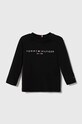 Tommy Hilfiger longsleeve bawełniany niemowlęcy nadruk czarny KS0KS00202.9BYX
