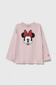 United Colors of Benetton longsleeve bawełniany dziecięcy x Disney nadruk różowy 3096C10G0.G.G.SEASONAL
