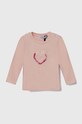 Pinko Up longsleeve niemowlęcy aplikacja różowy F3PINGTH042