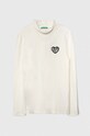 United Colors of Benetton longsleeve dziecięcy aplikacja beżowy 3Q8DC203J.G.SEASONAL