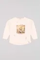 ružová Detské bavlnené tričko s dlhým rukávom zippy Dievčenský