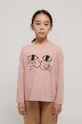 ružová Detská bavlnená košeľa s dlhým rukávom Bobo Choses Dievčenský