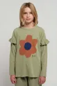 zelená Detská bavlnená košeľa s dlhým rukávom Bobo Choses Dievčenský