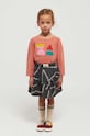 Bobo Choses longsleeve din bumbac pentru copii print portocaliu 223AC020
