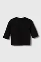 Detské bavlnené tričko s dlhým rukávom BOSS čierna