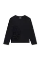 čierna Detská bavlnená košeľa s dlhým rukávom Karl Lagerfeld Detský