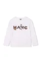 bela Otroška bombažna majica z dolgimi rokavi Marc Jacobs Otroški