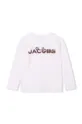 Otroška bombažna majica z dolgimi rokavi Marc Jacobs bela