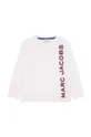 bela Otroška bombažna majica z dolgimi rokavi Marc Jacobs Otroški