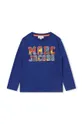 mornarsko modra Otroška bombažna majica z dolgimi rokavi Marc Jacobs Otroški