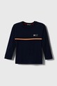 United Colors of Benetton longsleeve bawełniany dziecięcy aplikacja granatowy 3VR5G10AT.P.SEASONAL