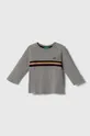 sivá Detská bavlnená košeľa s dlhým rukávom United Colors of Benetton Detský