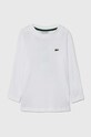 Дитячий бавовняний лонгслів Lacoste бавовна білий TJ1123