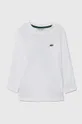 biela Detská bavlnená košeľa s dlhým rukávom Lacoste Detský