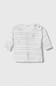 United Colors of Benetton longsleeve bawełniany niemowlęcy wzorzyste biały 3K84A103I.W.SEASONAL