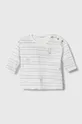biela Detské bavlnené tričko s dlhým rukávom United Colors of Benetton Detský