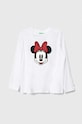 Παιδικό βαμβακερό μακρυμάνικο United Colors of Benetton x Disney στάμπα λευκό 3096C10G0.G.SEASONAL