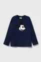 mornarsko modra Otroška bombažna majica z dolgimi rokavi United Colors of Benetton x Disney Otroški
