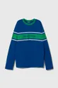 niebieski United Colors of Benetton longsleeve bawełniany dziecięcy Dziecięcy