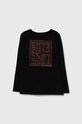 Guess longsleeve bawełniany dziecięcy L3BI34.I3Z14.9BYX czarny AW23