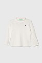United Colors of Benetton longsleeve bawełniany dziecięcy bawełna beżowy 3FHAG105E.P.SEASONAL