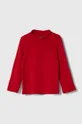 červená Detská bavlnená košeľa s dlhým rukávom United Colors of Benetton Detský