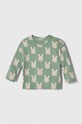 United Colors of Benetton longsleeve bawełniany niemowlęcy wzorzyste zielony 3QUTA103S.W.SEASONAL