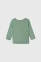 Detské bavlnené tričko s dlhým rukávom United Colors of Benetton zelená